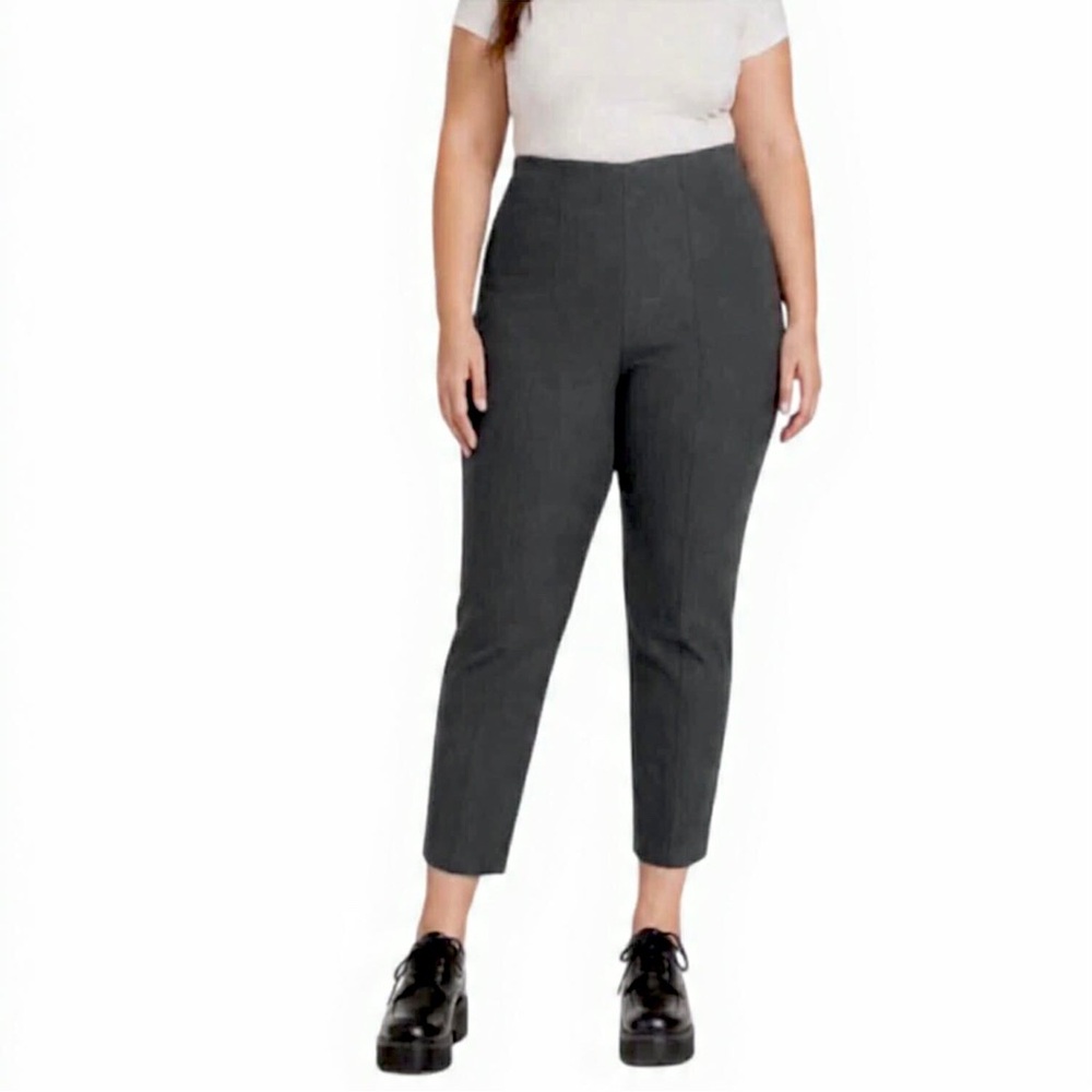 Vince Womens Pants Size 3X Dark Gray Bobbi Stitch Seam Ponte Legging High Rise